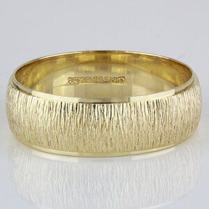 Vintage 14k Yellow Gold Brushed Wedding Band Ring by ArtCarved